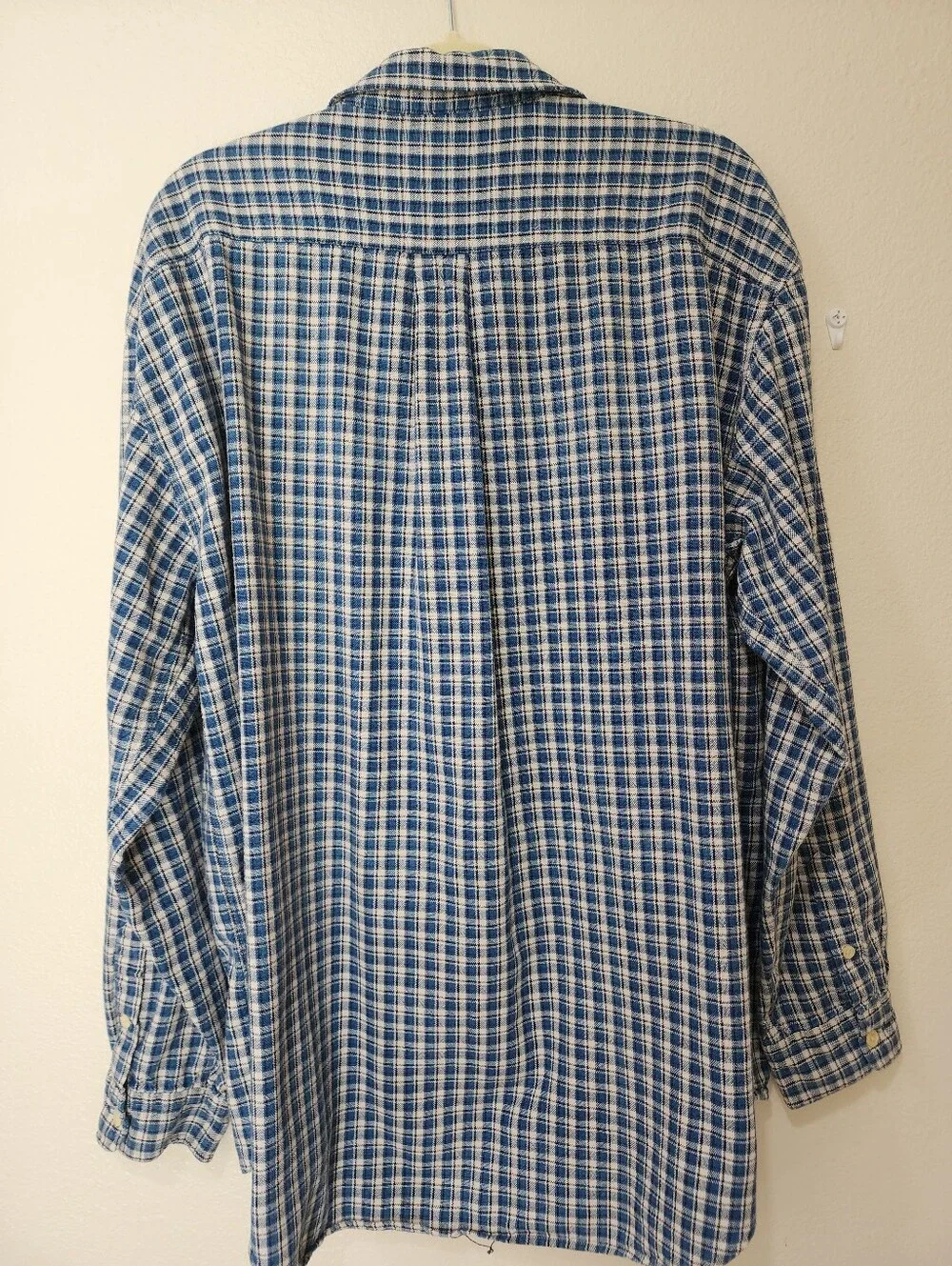 Vintage J. Crew Oarsman Plaid Textured Cotton Button Up Shirt Classic size XLT